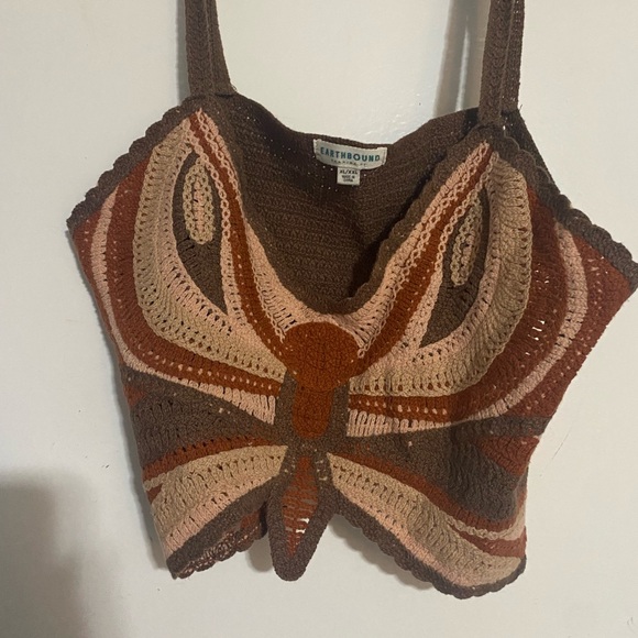 EARTHBOUND Tops - Earthbound Brown and Tan Knit Top